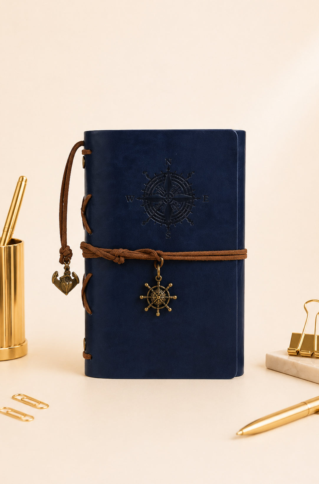 📗 A6 Leather Notebook — Vintage Refillable Journal (5 Colors)