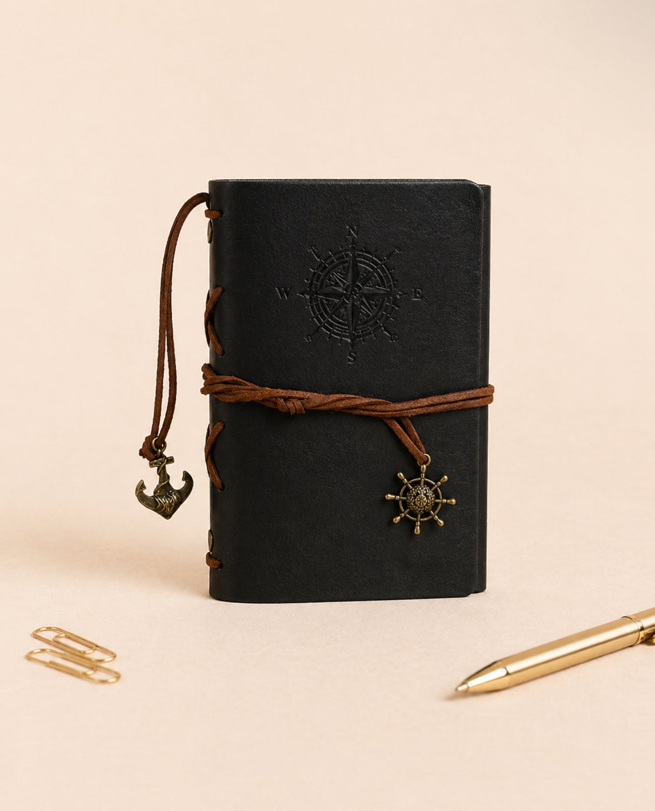 📗 A6 Leather Notebook — Vintage Refillable Journal (5 Colors)