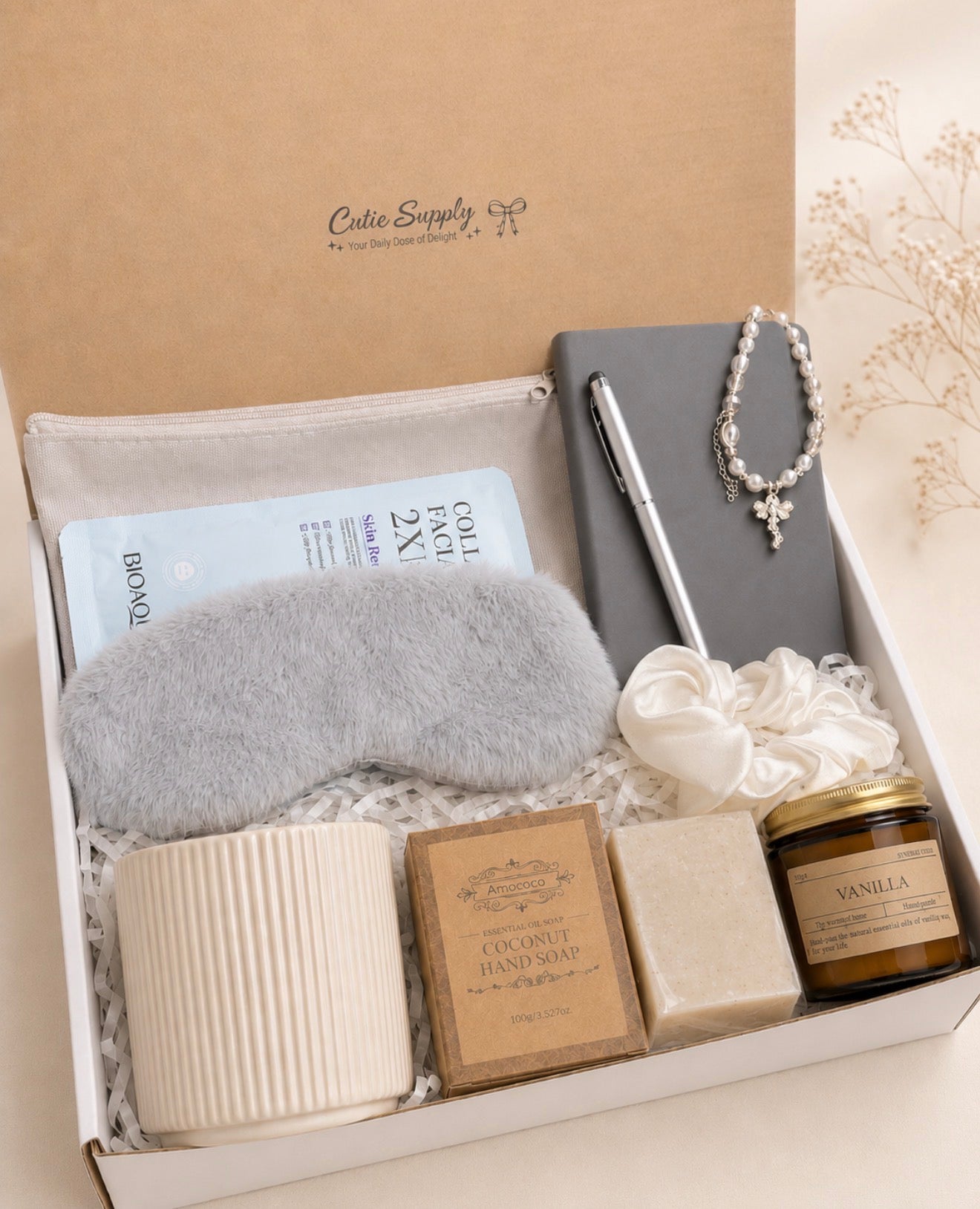 Soft Gray Premium Self-Care Gift Box