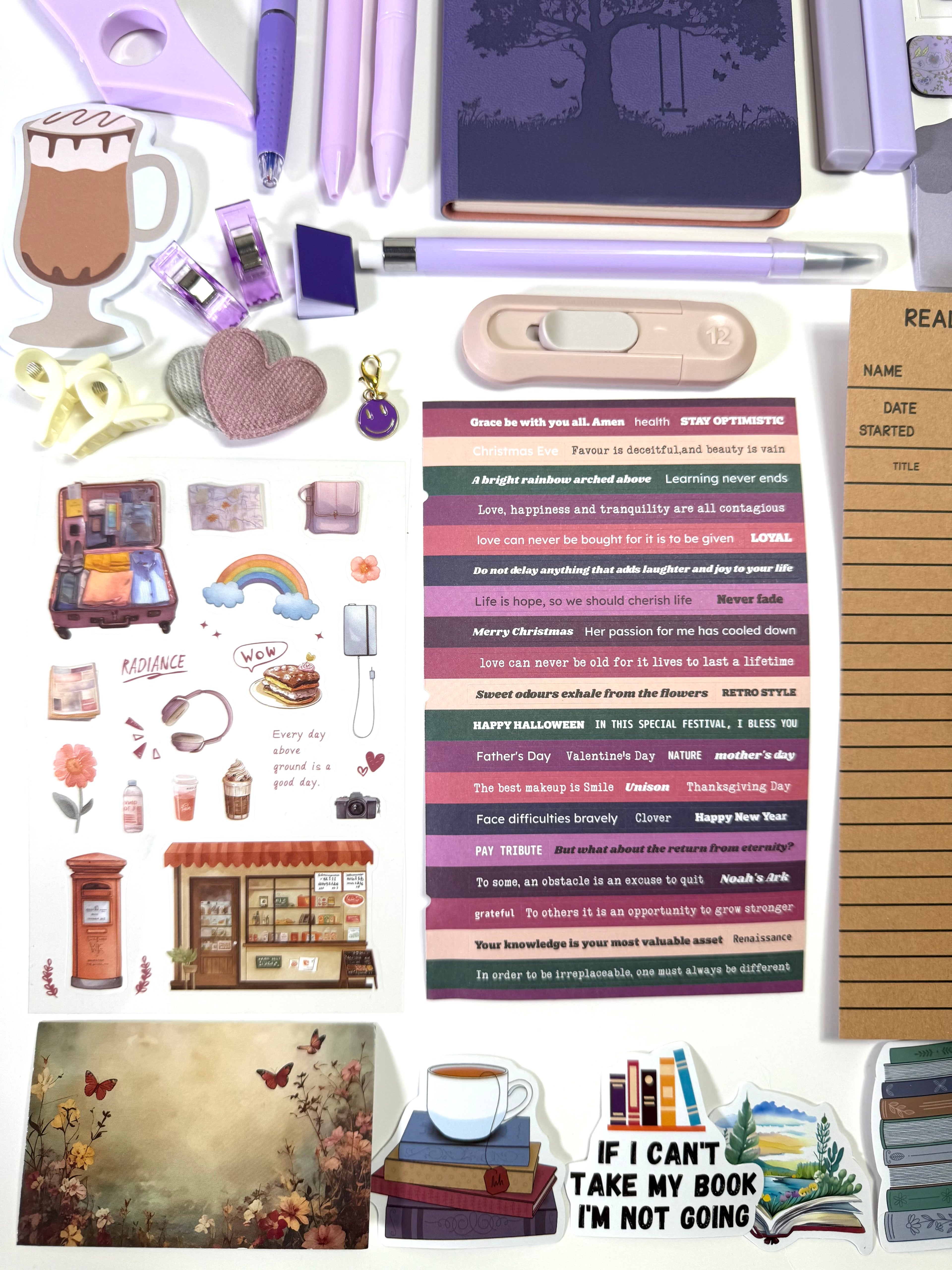 💜 NEW Purple Amethyst Poise — Purple Aesthetic Bookish Bundle