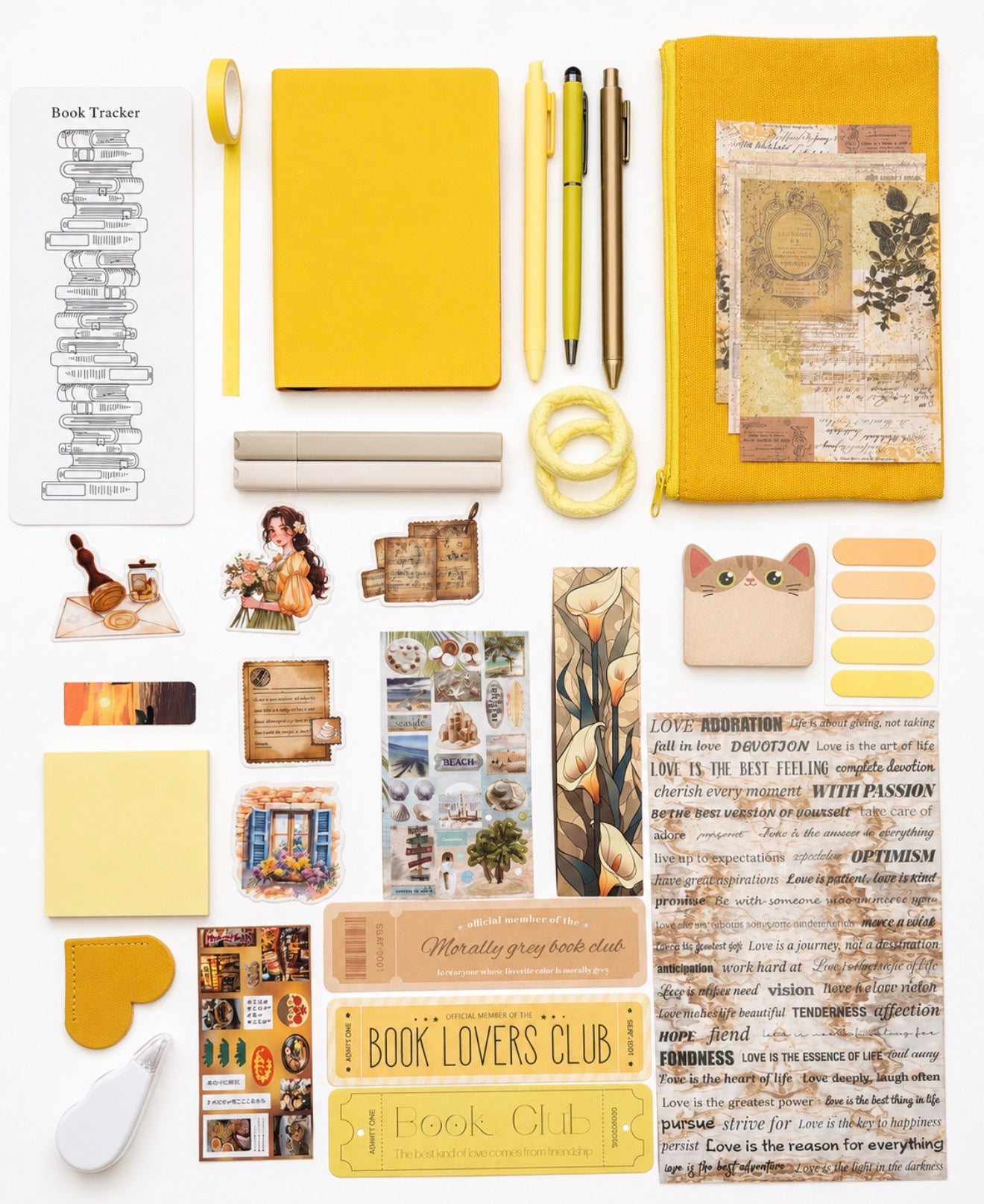 💛 NEW Yellow Golden Muse — Yellow Aesthetic Bookish Bundle
