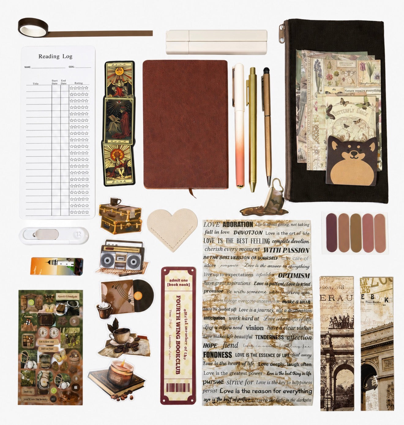 🟤 NEW Mocha Serenity — Brown Aesthetic Bookish Bundle