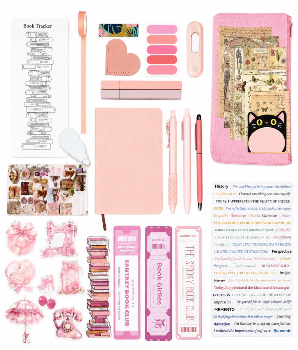 🍓 NEW 🍪 Cookies Dream — Soft Pink Aesthetic Bookish Bundle
