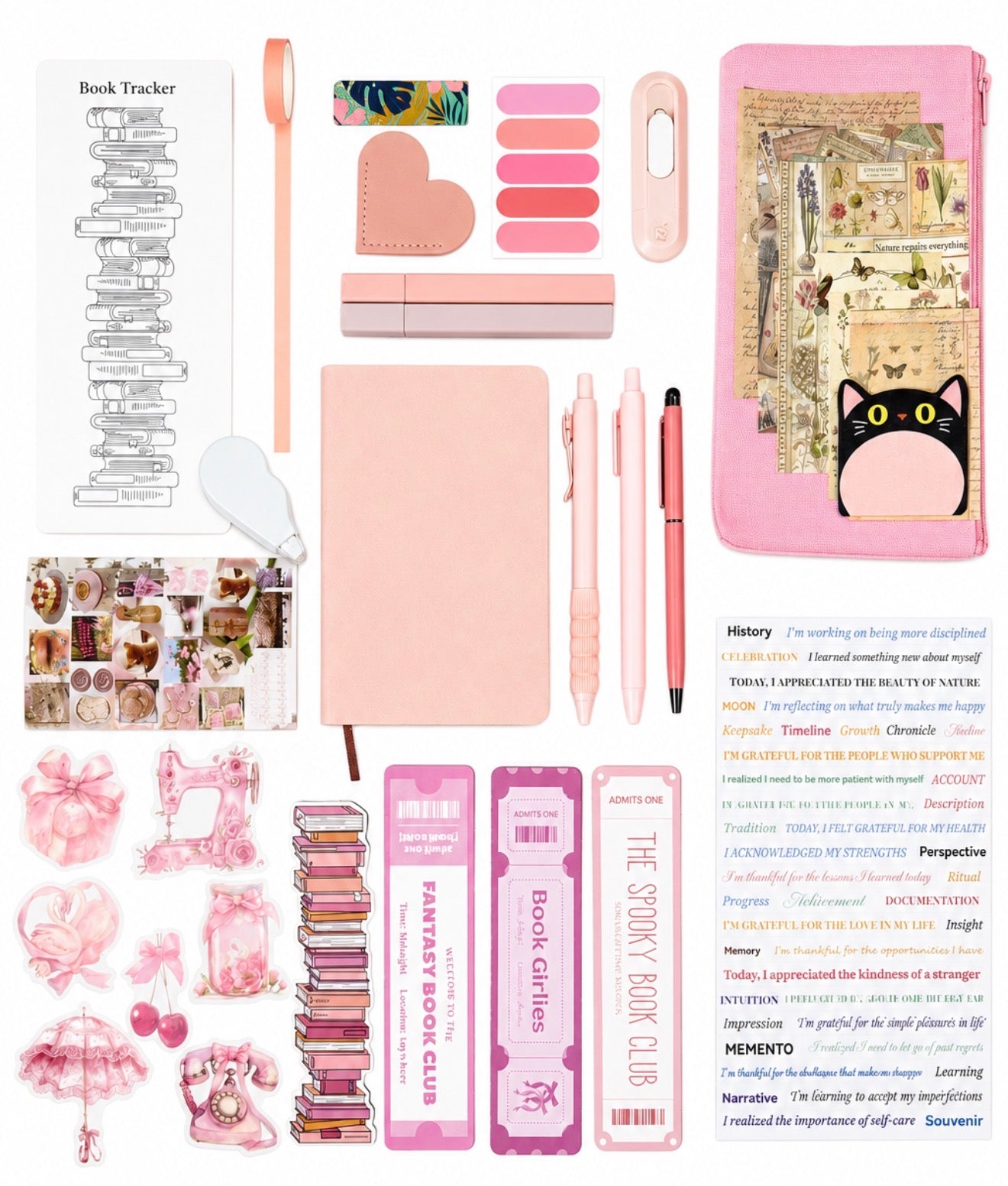 🍓 NEW 🍪 Cookies Dream — Soft Pink Aesthetic Bookish Bundle