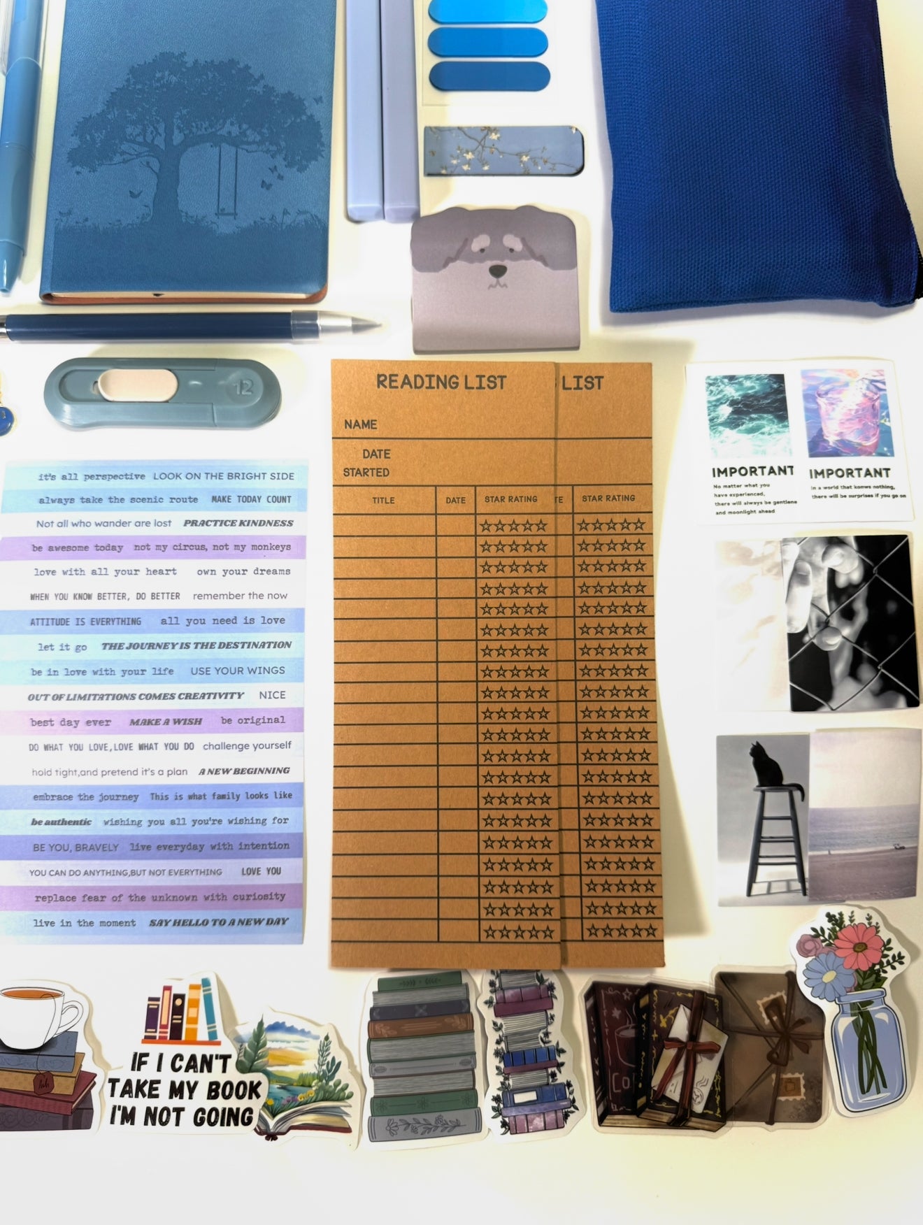 💙 Deep Blue Sapphire Sovereign — Blue Aesthetic Bookish Bundle