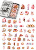 Bakery Dessert Sticker Pack – 100 Acrylic Stickers in Metal Tin 🍓
