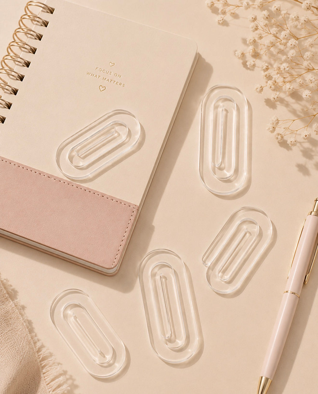Clear Acrylic Paper Clips | Large Transparent Bookmarks for Journals & Books
