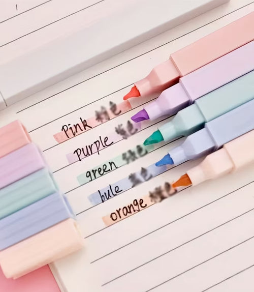 6-Piece Cozy Pastel Highlighter Bundle