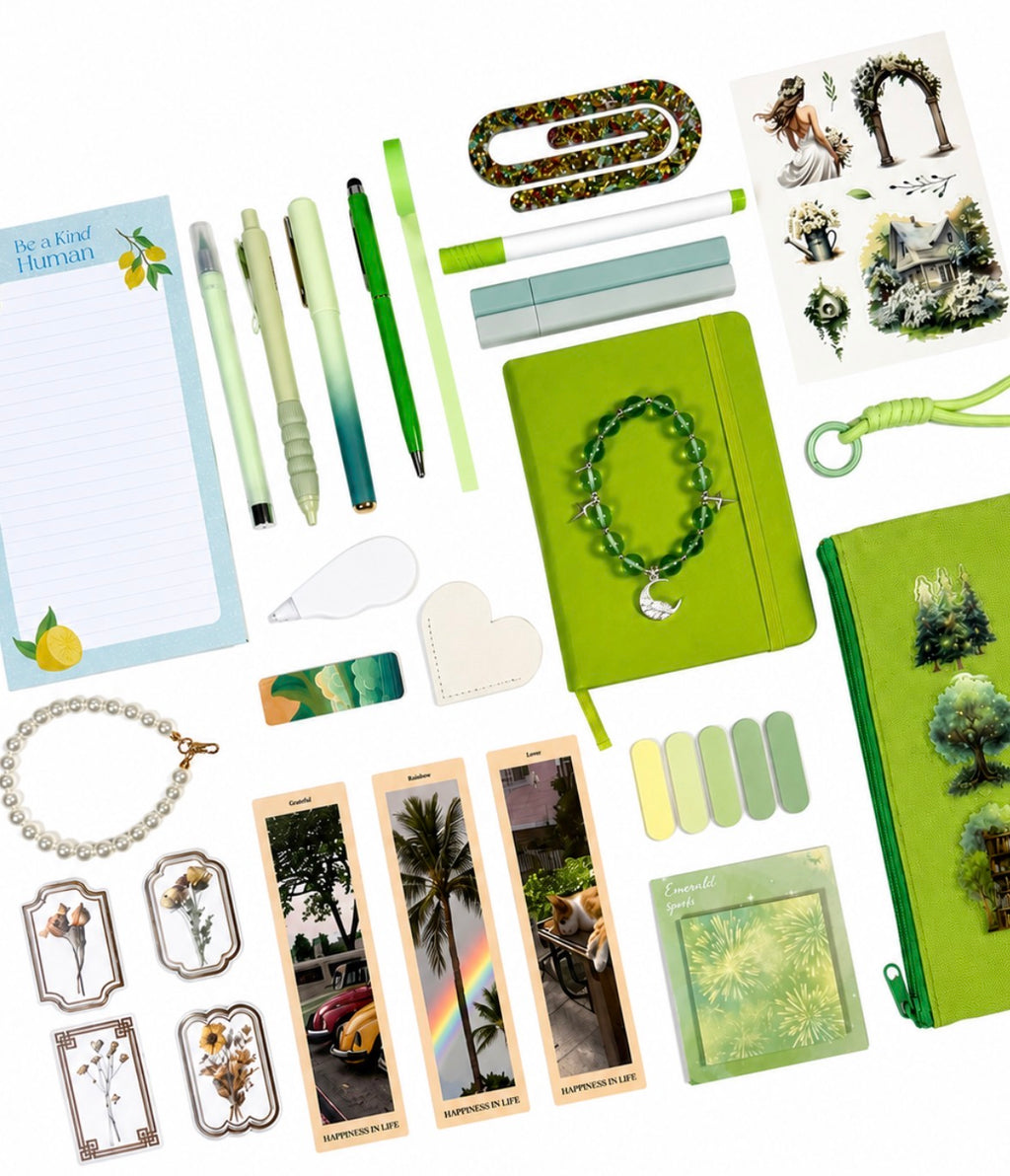 Sage Bloom Bookish Bundle – Updated Soft Green Aesthetic Stationery & Reading Accessories