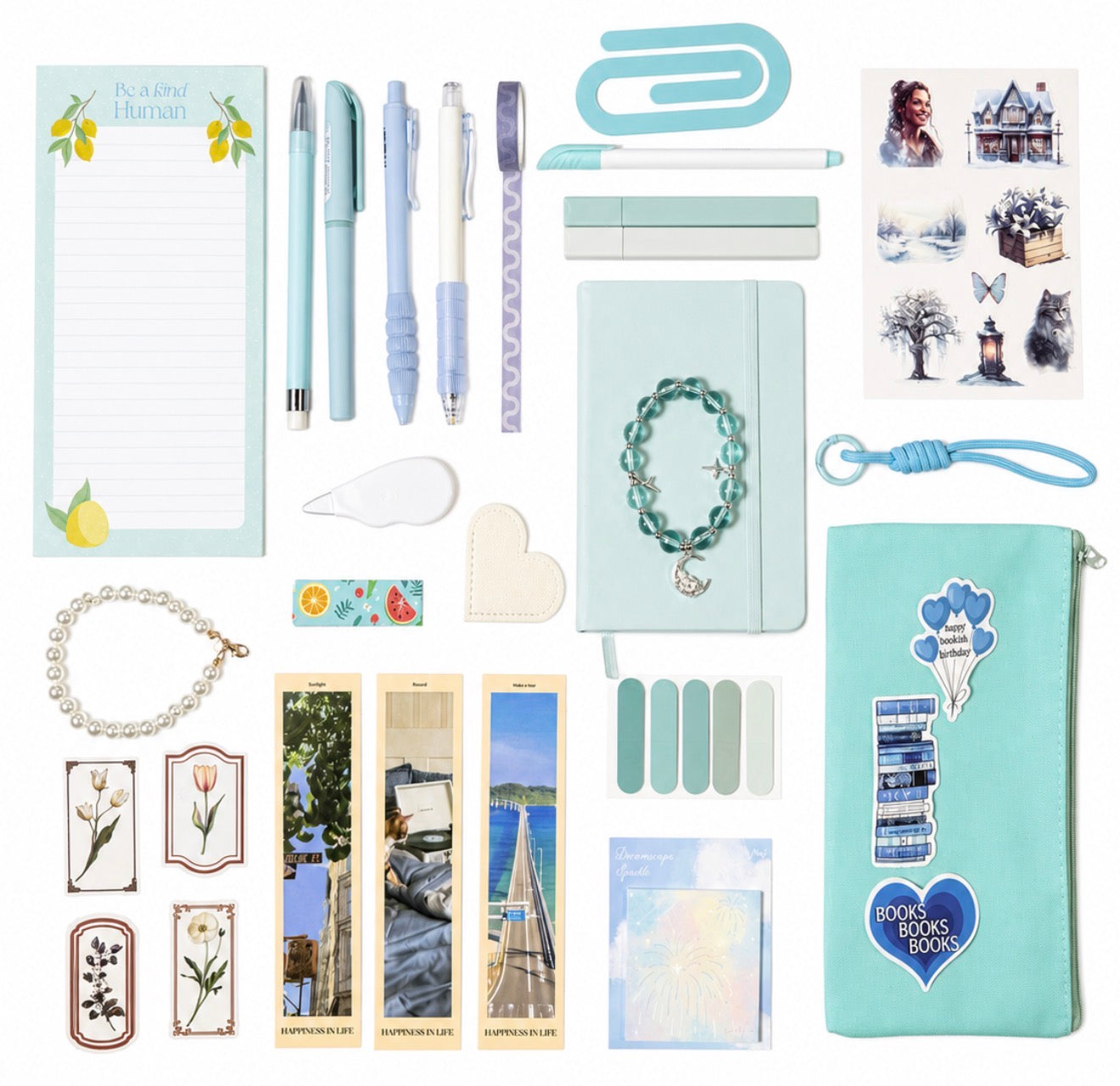 Ocean Breeze Bookish Bundle – Updated Blue Aesthetic Stationery & Reading Accessories