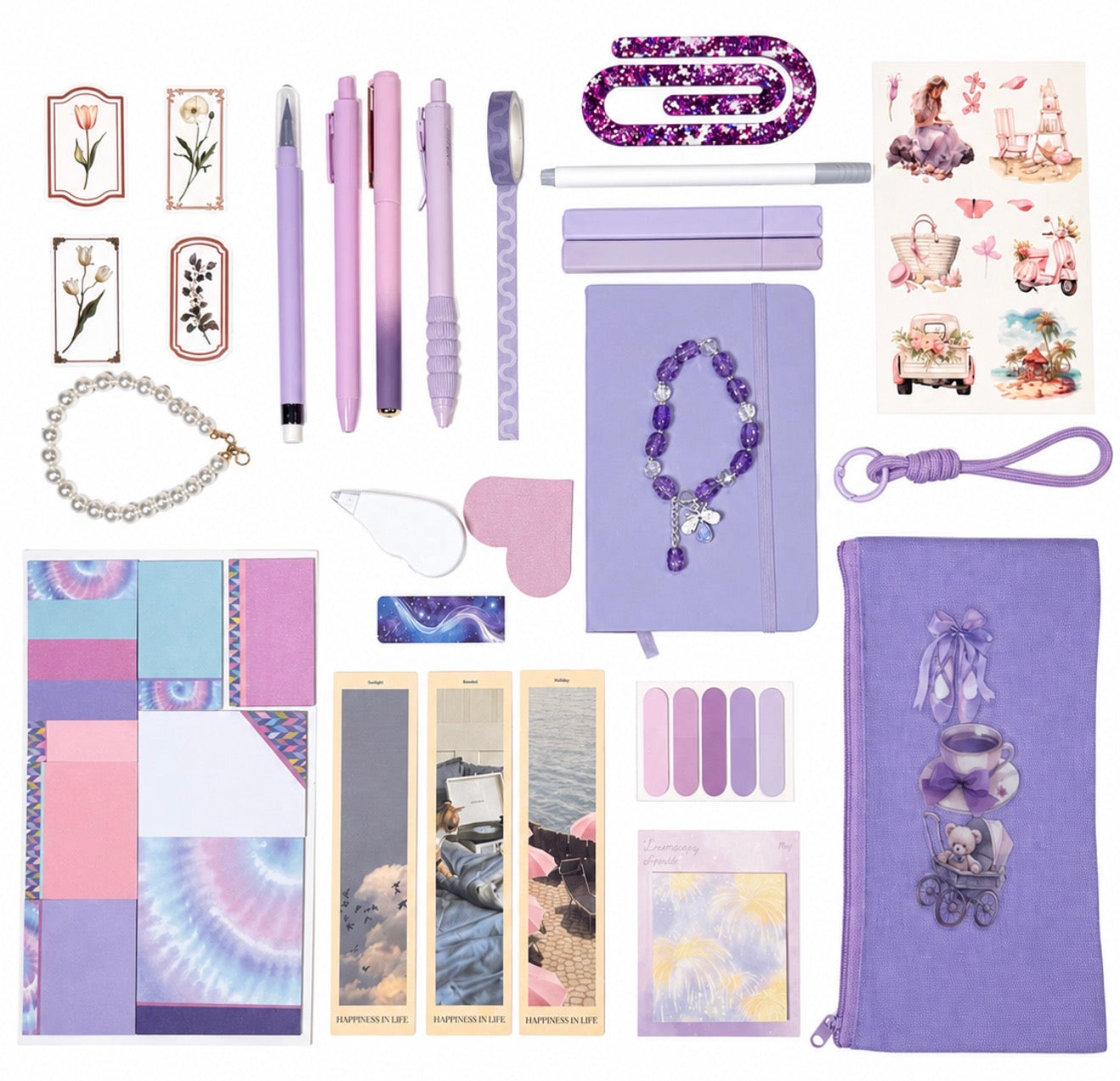 Purple Amethyst Bookish Bundle – Updated Purple Aesthetic Stationery & Reading Accessories