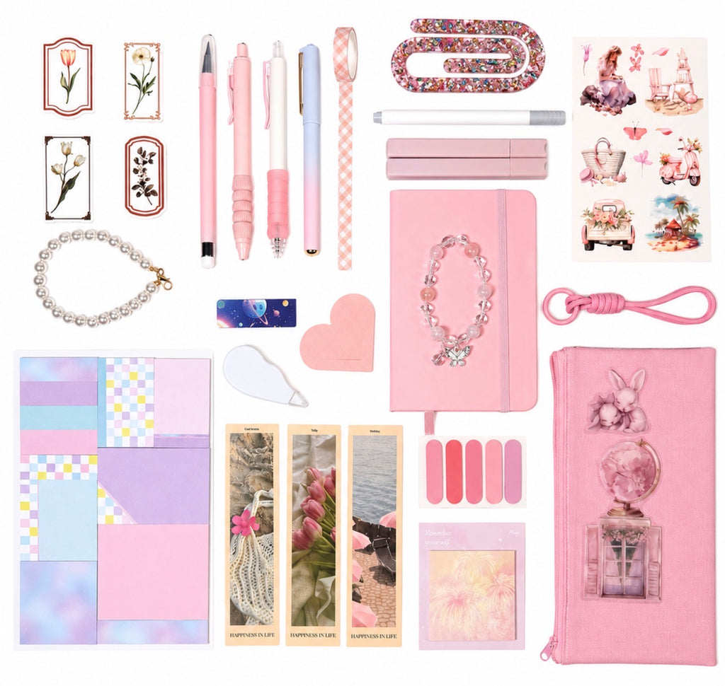 Blush Bloom Bookish Bundle – Updated Pink Aesthetic Stationery & Reading Accessories