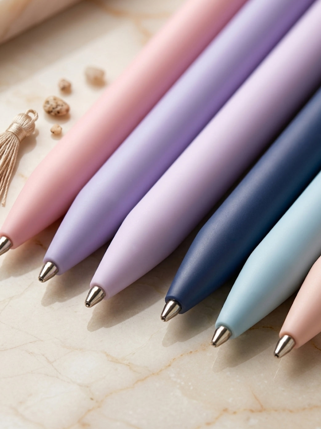 ✨ Pastel Aesthetic Gel Pens — Black Ink Study Pen Set (6-Pack)
