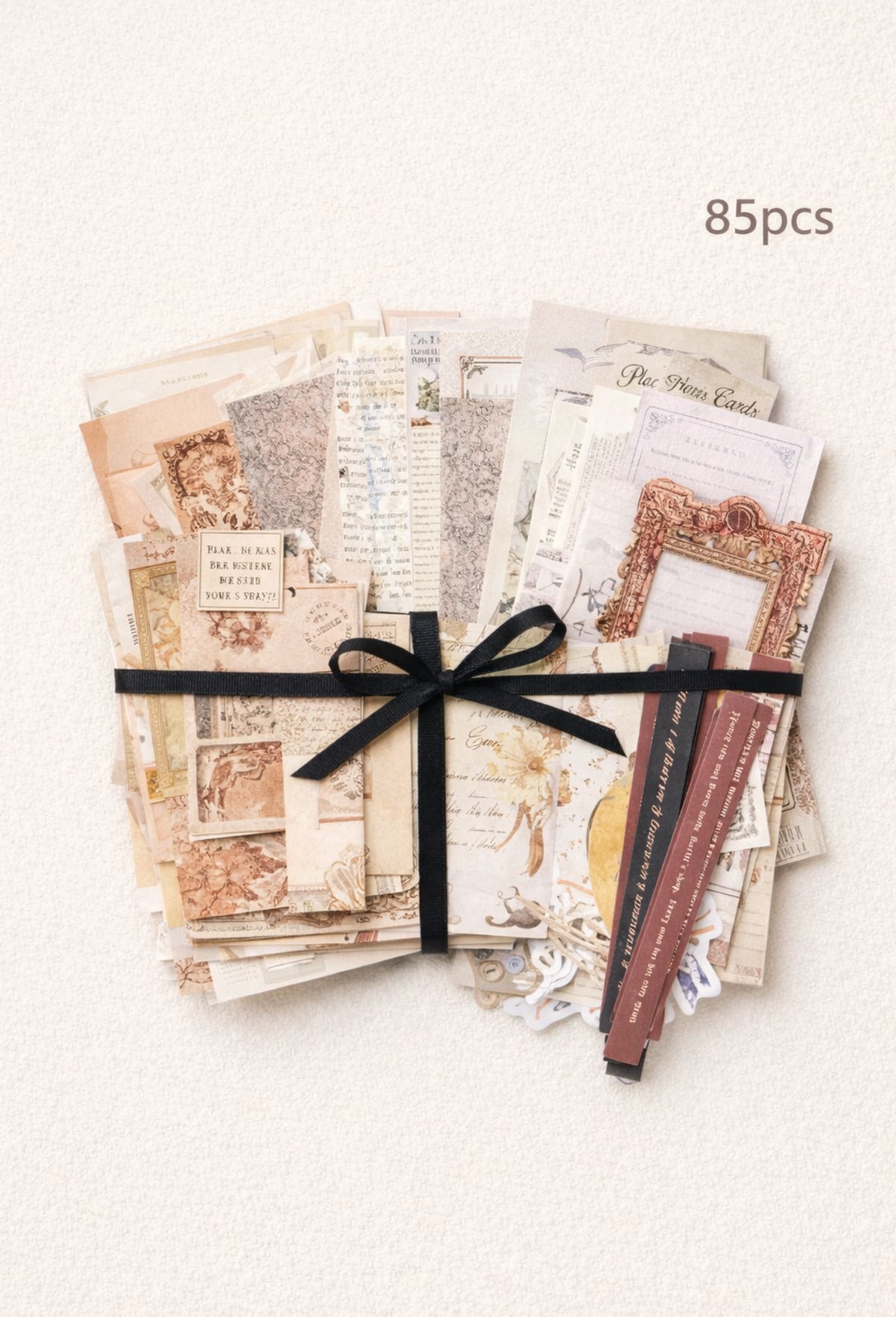 ✨ Vintage Ephemera Set — Scrapbook & Journaling Pack (85 Pieces)
