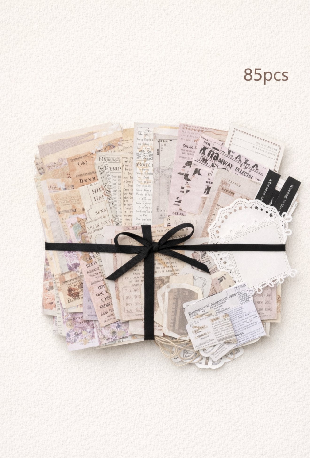 ✨ Vintage Ephemera Set — Scrapbook & Journaling Pack (85 Pieces)