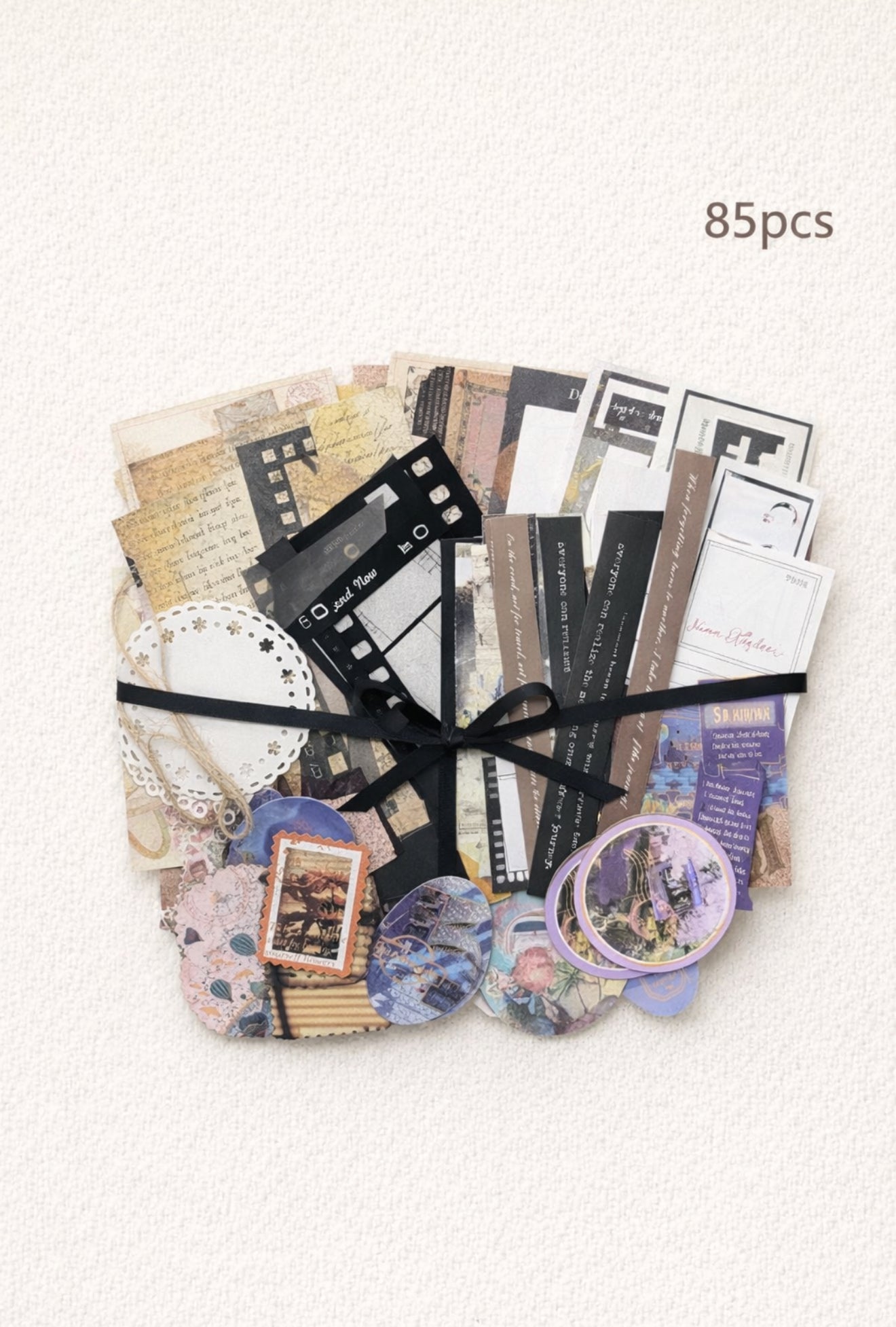 ✨ Vintage Ephemera Set — Scrapbook & Journaling Pack (85 Pieces)