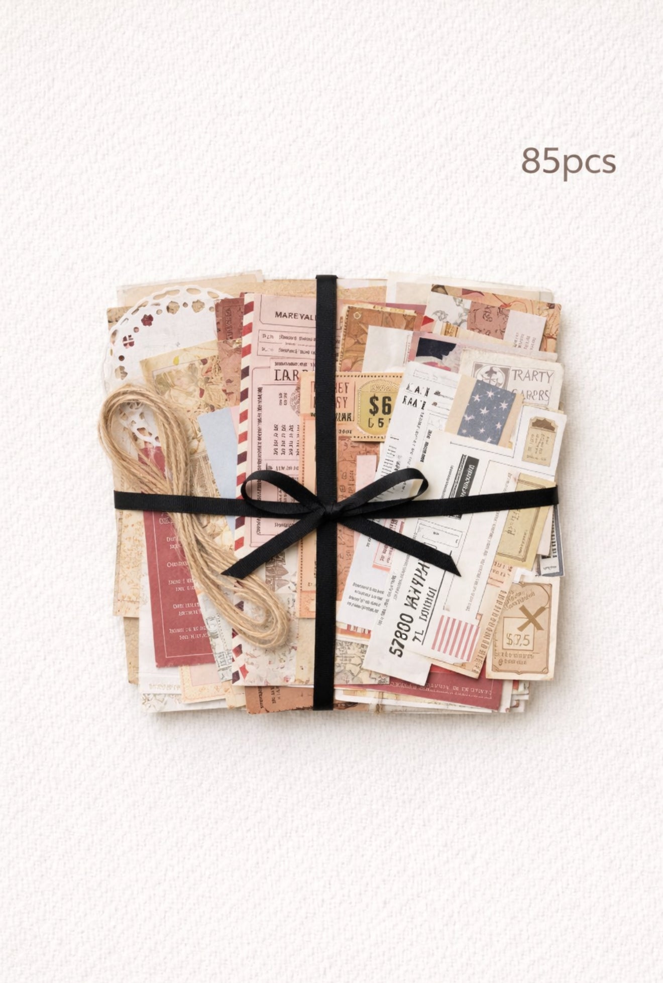 ✨ Vintage Ephemera Set — Scrapbook & Journaling Pack (85 Pieces)