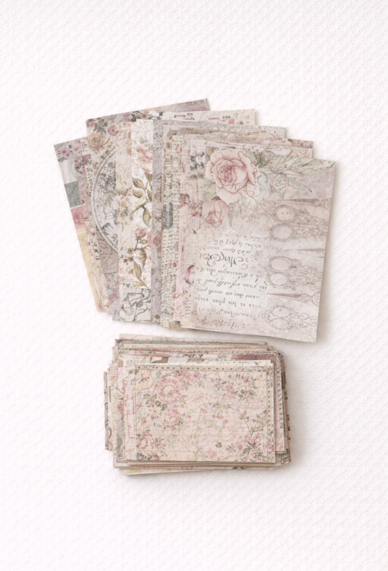 ✨ Botanical Ephemera Set — Vintage Scrapbook Papers (100 Pieces)