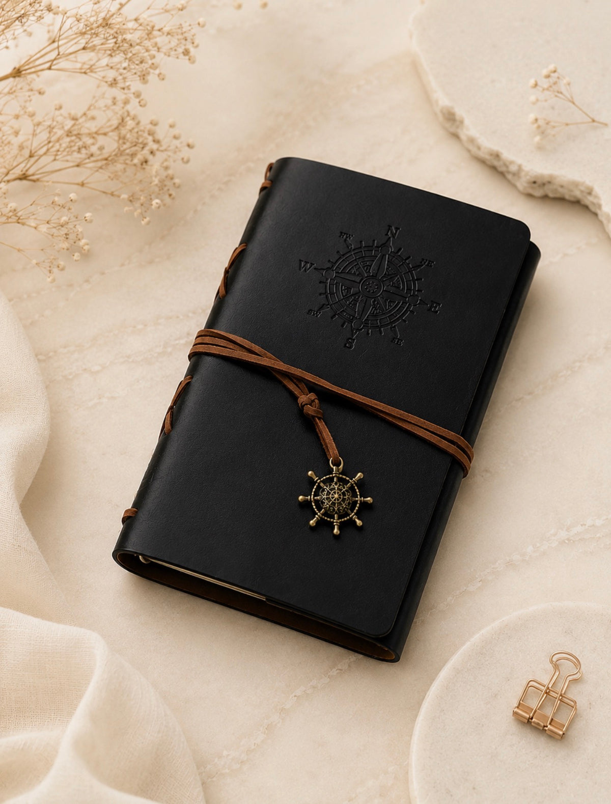 📗 A6 Leather Notebook — Vintage Refillable Journal (5 Colors)