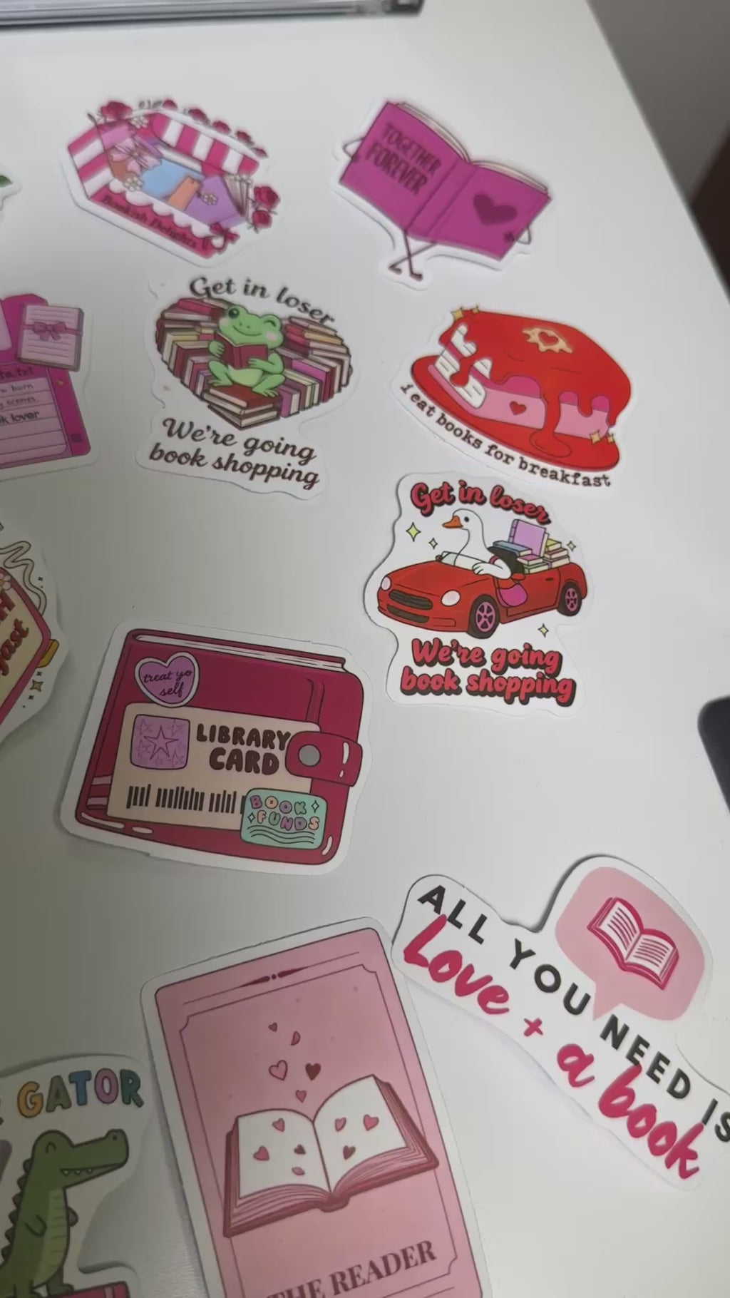 Aesthetic Lover Girl Sticker Pack | Cute Pink Bookish Vinyl Stickers