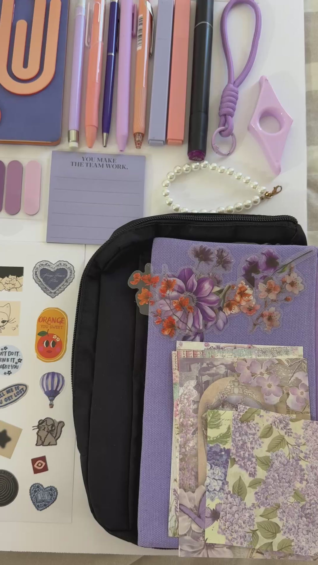 Halloween Bookish Bundle 50+ Pieces | Cozy Aesthetic Stationery Gift Box with Orange or Purple Notebook